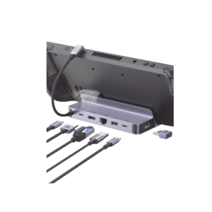 HUB USB-C (Docking Revodok Pro) 6 en 1 | Soporte para Steam Deck  | 2 USB-A 3.0 (5Gbps) | USB-C 3.0 (5Gbps) | RJ45 (Gigabit Ethernet) | HDMI 2.0 4K@60Hz | USB-C PD Carga 100W | Carcasa de Aluminio.