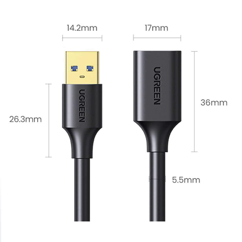 Cable Extensor USB 3.0 / 3 Metros / Macho-Hembra / 5 Gbps / Ultra Durabilidad / Núcleo de cobre estañado 28/22 AWG / Blindaje interior múltiple / Ideal para teclado, mouse , etc. - Image 6