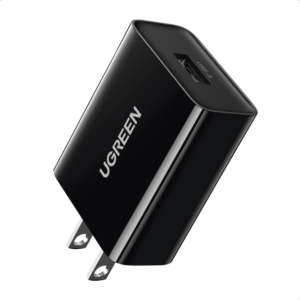 Cargador USB-A de 20W | 1 USB-A de Carga Rápida | QC3.0 | FCP | AFC| Carga Inteligente |  Múltiple Protección | Mayor Eficiencia Energética | Tamaño Compacto | Carcasa Ignifuga | Color Negro.