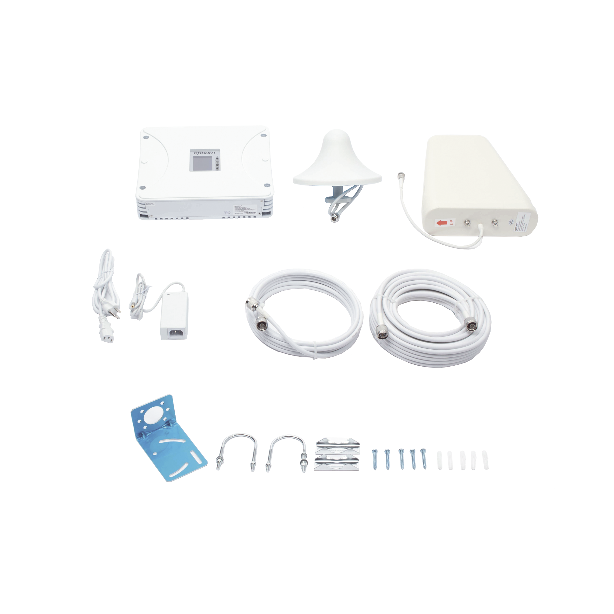 Kit Amplificador de Señal Celular 2G, 3G, 4G y 5G / Mejora llamadas convencionales y VoLTE / Amplifica señal de TELCEL, AT&T, MOVISTAR, BAIT,DiRi y más / Cubre hasta 300 m² con una antena y hasta 900 m² con 3 antenas.