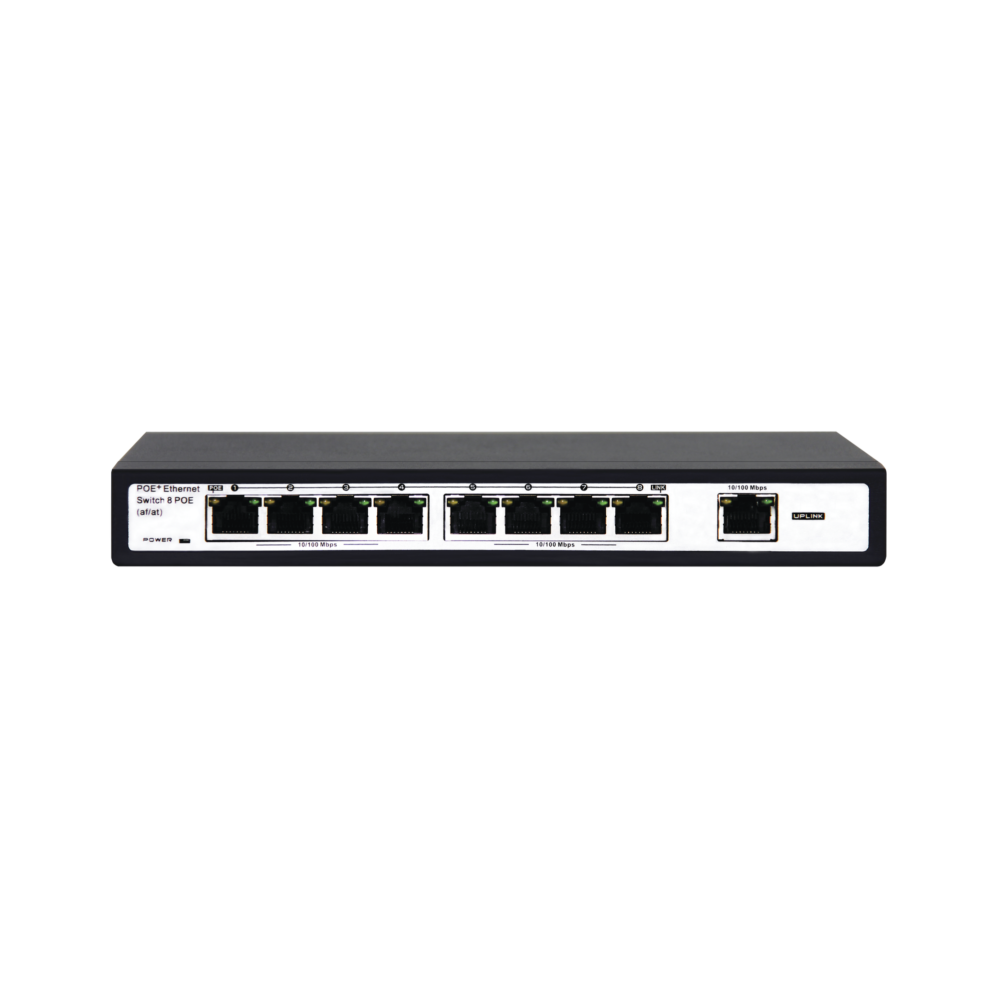 Switch PoE / 100 Metros PoE / 8 puertos 802.3af/at ( 132.5 W ) 10/100Mbps + 1 puerto Uplink