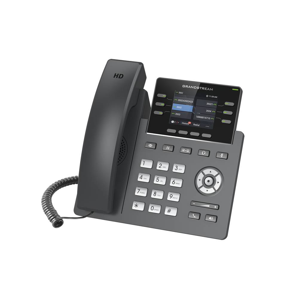 Teléfono IP Grado Operador, 3 líneas SIP con 6 cuentas, puertos Gigabit,PoE, pantalla a color 2.4", codec Opus, IPV4/IPV6 con gestión en la nube GDMS - Image 2