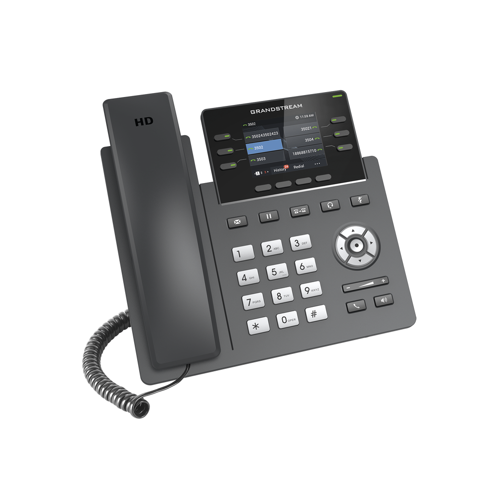 Teléfono IP Grado Operador, 3 líneas SIP con 6 cuentas, puertos Gigabit,PoE, pantalla a color 2.4", codec Opus, IPV4/IPV6 con gestión en la nube GDMS - Image 3
