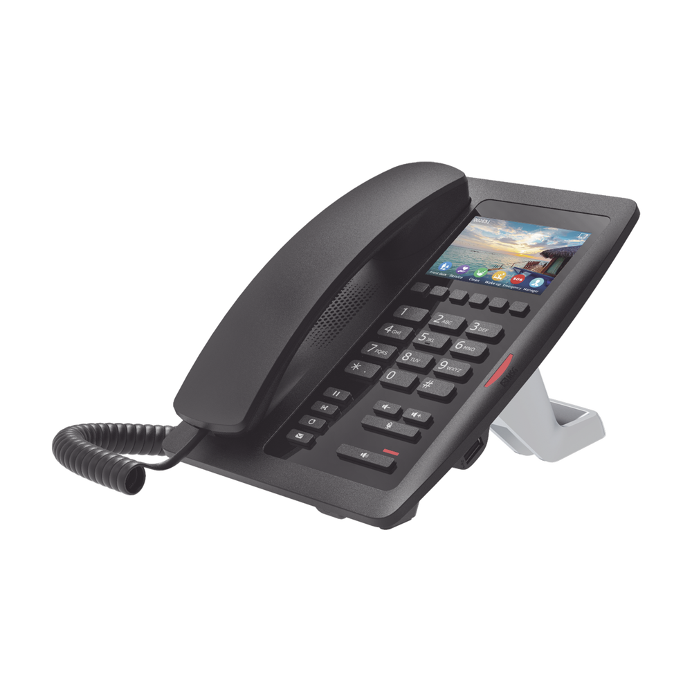 (H5W Color Negro)Teléfono IP WiFi para Hotelería, profesional de gama alta con pantalla LCD de 3.5 pulgadas a color, 6 teclas programables para servicio rápido (Hotline) PoE - Image 3