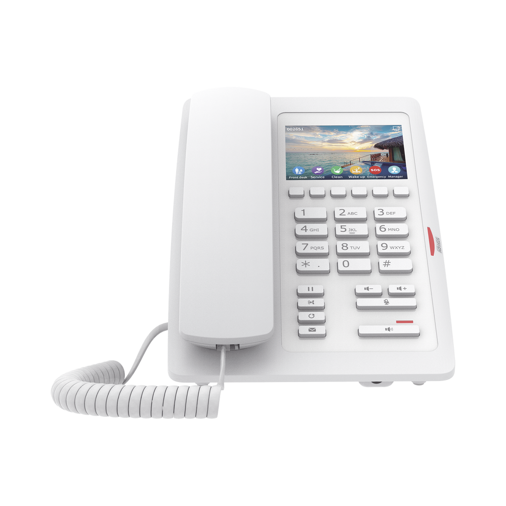 (H5W Color Blanco)Teléfono IP WiFi para Hotelería, profesional de gama alta con pantalla LCD de 3.5 pulgadas a color, 6 teclas programables para servicio rápido (Hotline) PoE - Image 2