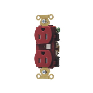 Contacto Duplex 15 A 125 V / A Prueba de Manipulaciones / Nema 5-15R / Color Rojo.