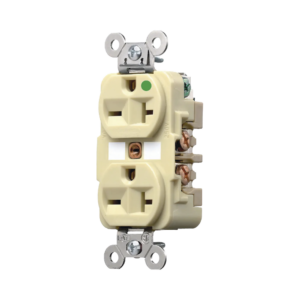 Contacto Duplex  de 20 A 250 V CA/ Nema 6-20R / Grado Hospitalario / Color Marfil.