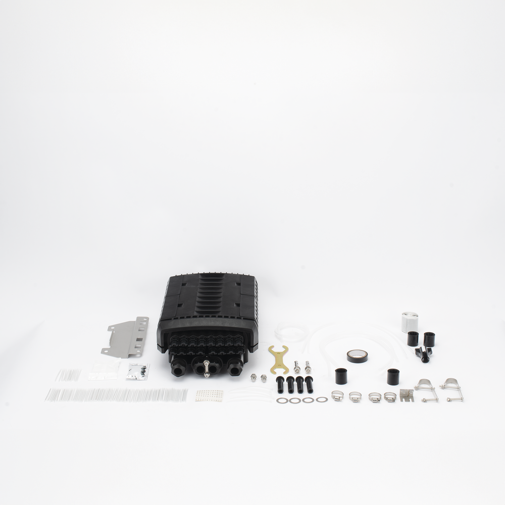 Caja de Distribución de Fibra Óptica para 24 Empalmes con 16 Acopladores SC/APC. Enterrado Directo, IP68, Splitter 1x8 Incluido con Conectores SC/APC - Image 3