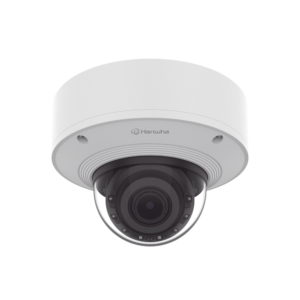 Cámara Domo 2MP Solid EDGE / Wisenet WAVE embebido / Antivandalica / Lente Motorizado de 4.38  A 9.33mm / P-Iris / WDR 120dB / 1TB SSD / IP66, IP67, IK10+, NEMA4X, IP6K9K