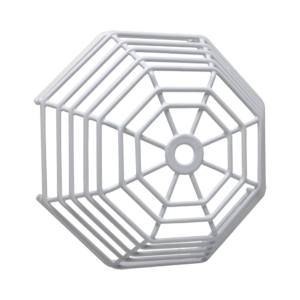 Rejilla de acero Web Stopper® para protección de detectores de humo de vandalismo y accidentes. Bajo perfil, montaje en superficie