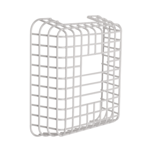 Jaula de acero FIRERAY Damage Stopper® para protección de detectores de haz óptico. Dimensiones 11.52 in (292 mm) altura x 10 in (254 mm) ancho x 3.58 in (91 mm) profundidad
