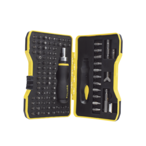 Juego de 101 puntas intercambiables con accesorios en juego, incluye destornillador tipo matraca.
