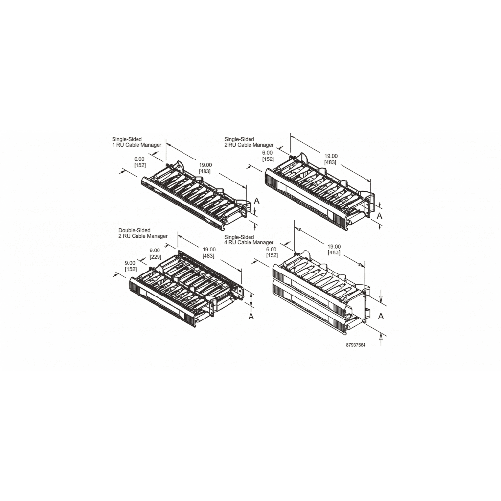 Organizador de Cables Horizontal CableTek, Doble (Frontal y Posterior), Para Rack de 19in, 2 UR - Image 3