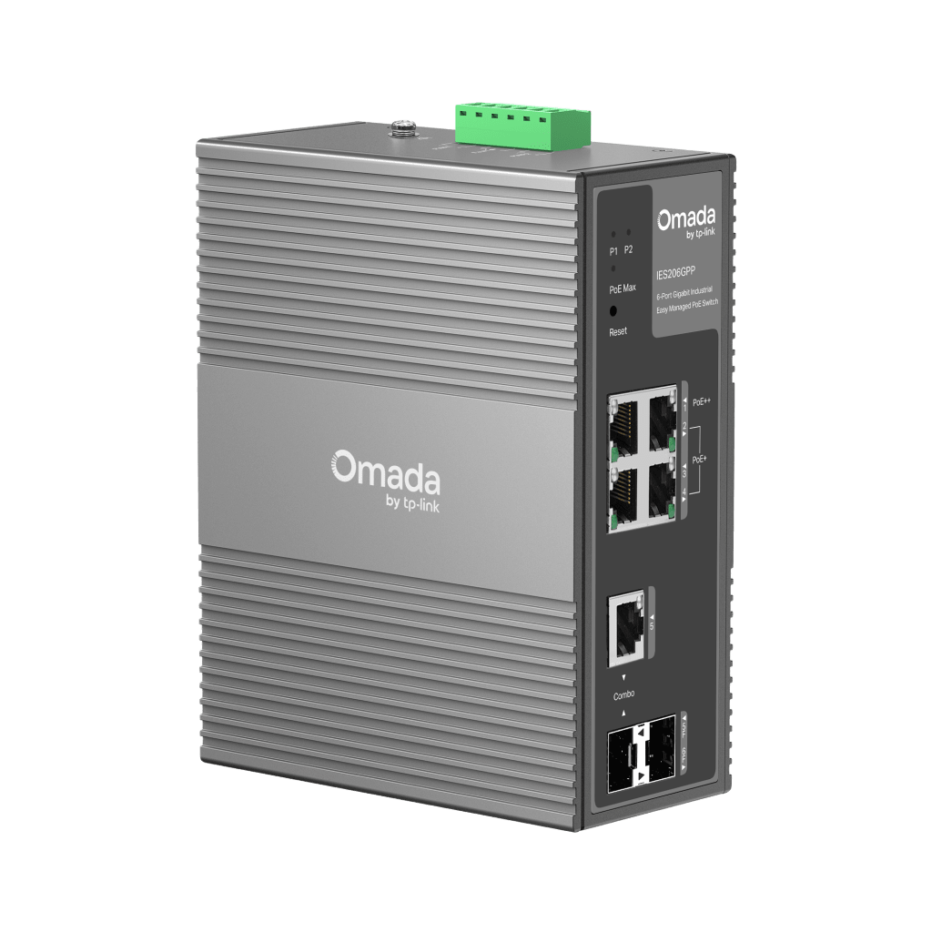 Switch Industrial Easy Managed / 6 Puertos Gigabit (4 PoE) / 120W PoE Budget / IP40 / -40°C a 75°C / 6kV Protección Rayos / Cloud Management Omada / DIN-Rail - Image 3