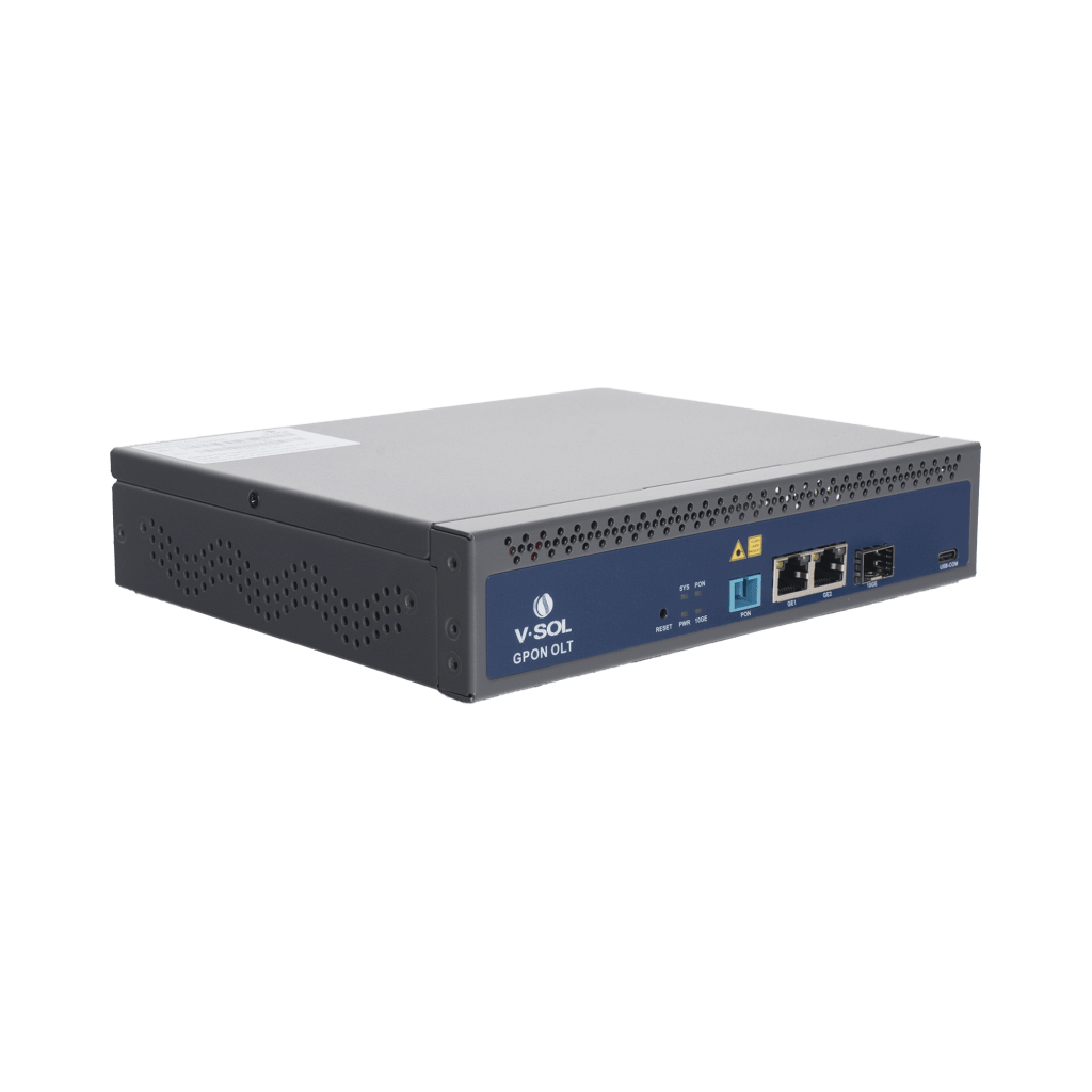 OLT de 1 puerto GPON SC/UPC + 3 puertos Uplink (2 puertos Gigabit Ethernet + 1 puerto SFP/SFP+), Fuente de alimentación redundante AC/DC , hasta 128 ONUS - Image 3