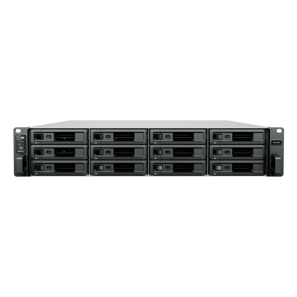Servidor de Almacenamiento Synology SA3400D | Alta Escalabilidad | 12 Bahías SAS | Doble Controlador | Hasta 192 TB (576 TB Expandido) | 3,500/2,900 MB/s Lectura/Escritura | RAID F1, 0, 1, 5, 6, 10. - Image 2