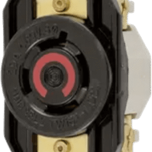 Receptáculo con Bloqueo de Media Vuelta Industrial 20 A 480 V CA /3 Polos 4 Hilos / Nema L16-20R / Color Negro.