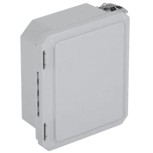 Caja Impermeable De Fibra De Vidrio, 8.77" (22.27cm) Alto x 6.77" (17.19cm) Ancho x 4.06" (10.31cm), Sin Ventanilla, Listado UL/cUL, Hecho En EE.UU, Serie EnviroArmour®