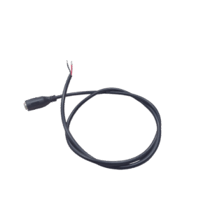 Cable con Conector Macho (Pigtail) / Forro Negro | Alimentación para Vcc con Puntas Libres | Polarizado | Largo 22 cm (8.66 Pulgadas) | Calibre 22AWG.