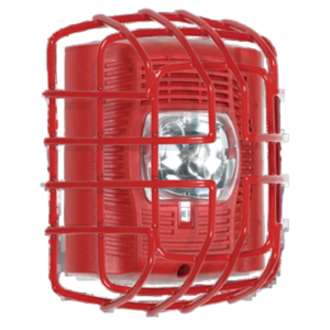 Protector De Rejilla Anti Vandalismo Y Golpes Accidentales, Color Rojo, Para Sirenas/Estrobos/Bocinas System Sensor, Montaje a Ras, 7.40"Altox6.15"Anchox3.39"Profundidad