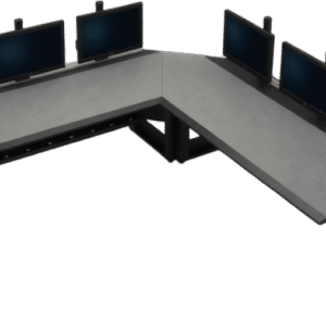 Consola Modular para Centros de Control | Superficie Endurance Plus 32 mm | Sistema Versa-Trak | Gestión Integrada de Cables | Estructura Acero y MDF | Expandible y Reconfigurable | Estructura Base de 48"/ 60"/ 72"