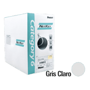 Bobina de Cable UTP 305 Metros (1000 Pies) de Cobre, NetKey, Gris Claro, Categoría 5e (24 AWG), PVC (CM), de 4 Pares