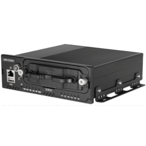 NVR Móvil de 8 Canales / 5 Megapixel / 4 Puertos PoE + 4 Vía Switch / 2 Bahías de HDD / Incluye Modulo GPS / Conector M12