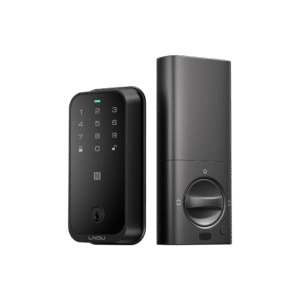 Cerradura Inteligente con Huella Digital LNDU HK01W / WiFi Integrado / Compatible Apple HomeKit / Teclado Táctil / 8 Baterías AA / Escaneo iPhone-Apple Watch-Fob / Bloqueo Manual y Automático / Exterior IP54