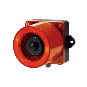 Combinacion de baliza LED color Rojo y sirena electrÃ³nica de 31 tonos resistente a la intemperie de volumen mÃ¡x. 123 dB a 110-220 VCA