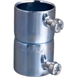 Cople para Tubo EMT / 1/2″ (13mm) / Pared Delgada / Tornillo Tipo Americano / Acero Galvanizado / UL Listed