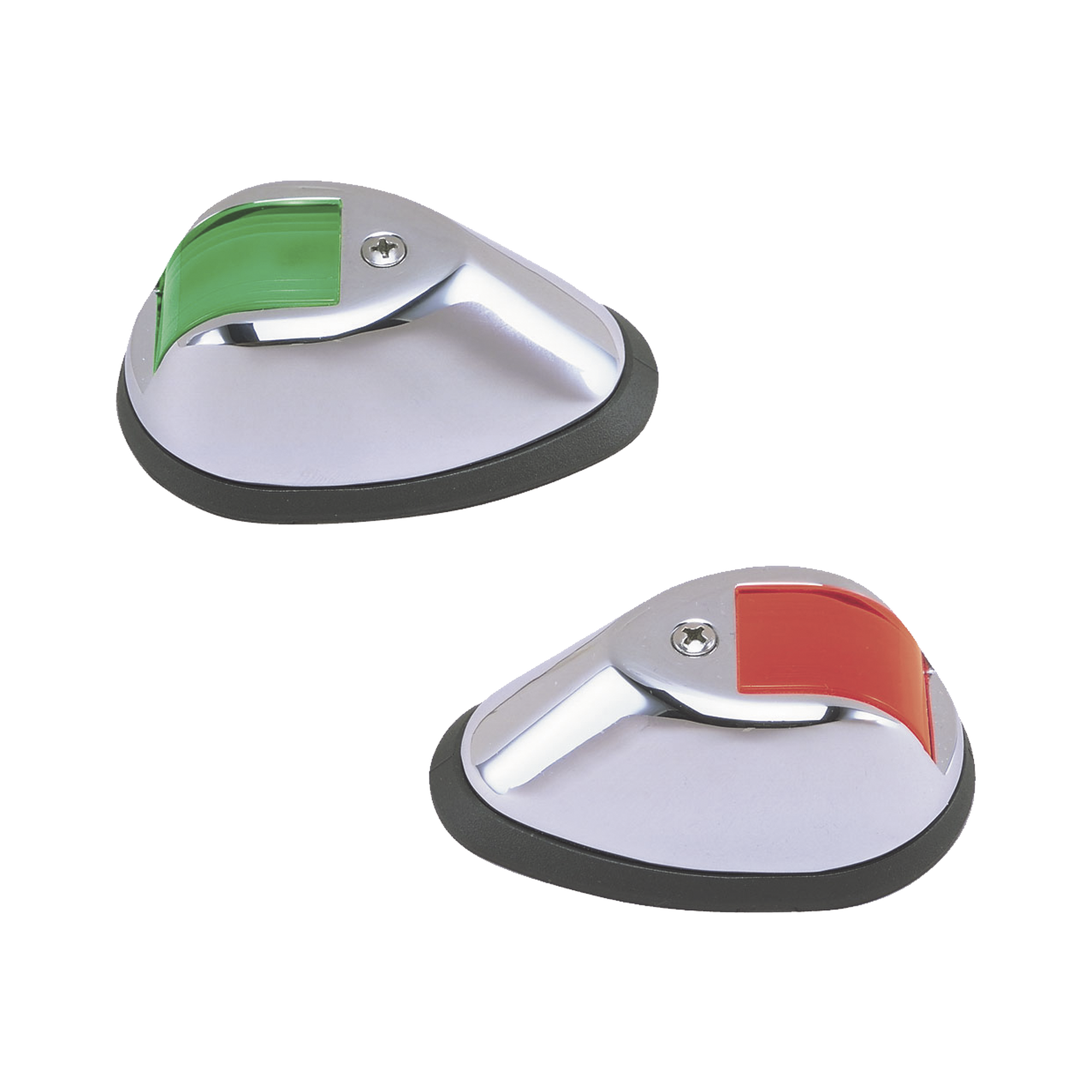 Set de Luces de Navegación Verticales en Carcasa Cromada en Color Rojo/Verde para Embarcaciones a Motor de Hasta 20 Metros