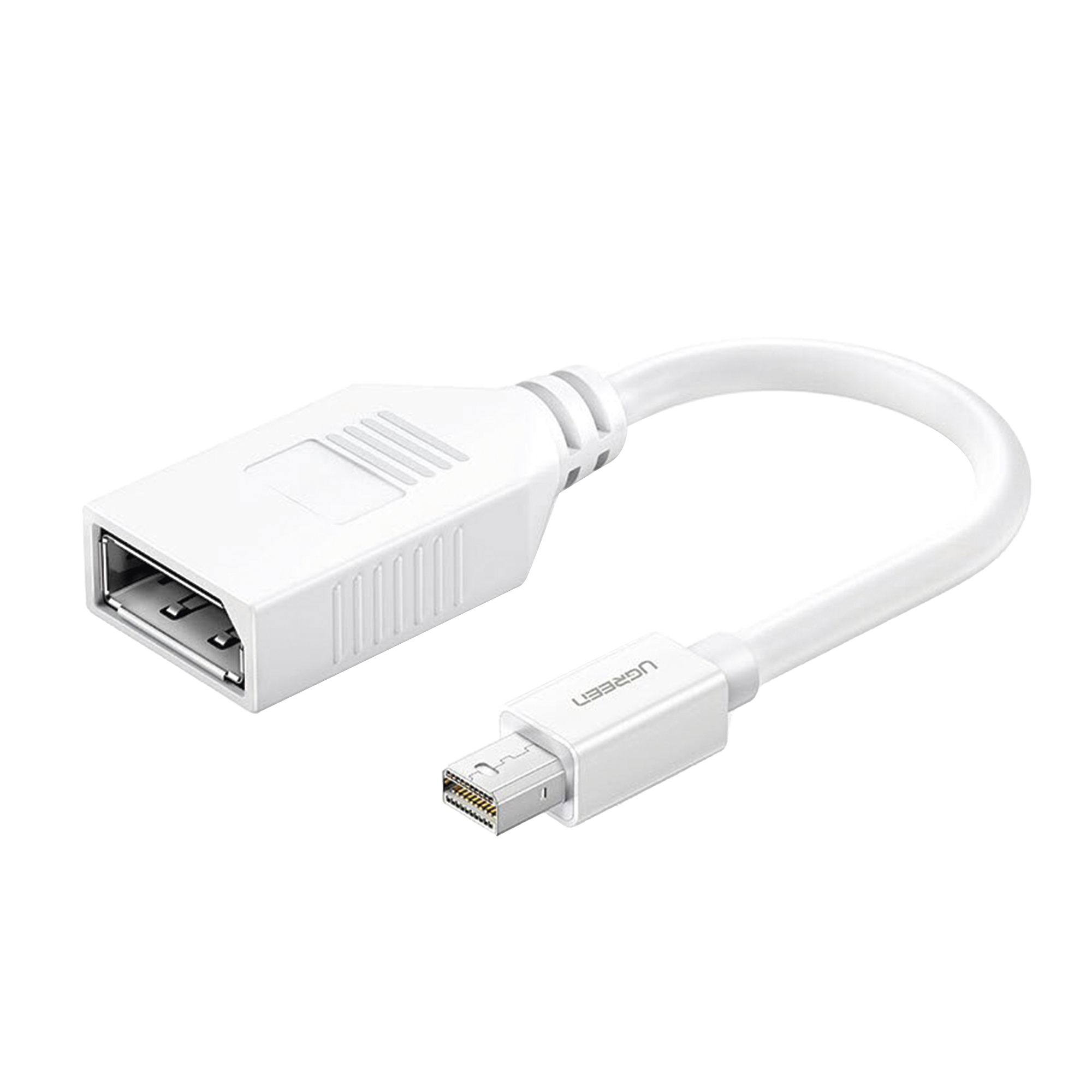 Cable Mini DP Macho a DP Hembra | Thunderbolt 2 | Version DP 1.2 | Soporta 4K*2K | Cable de 15 cm (5.91 Pulgadas) | Color Blanco.