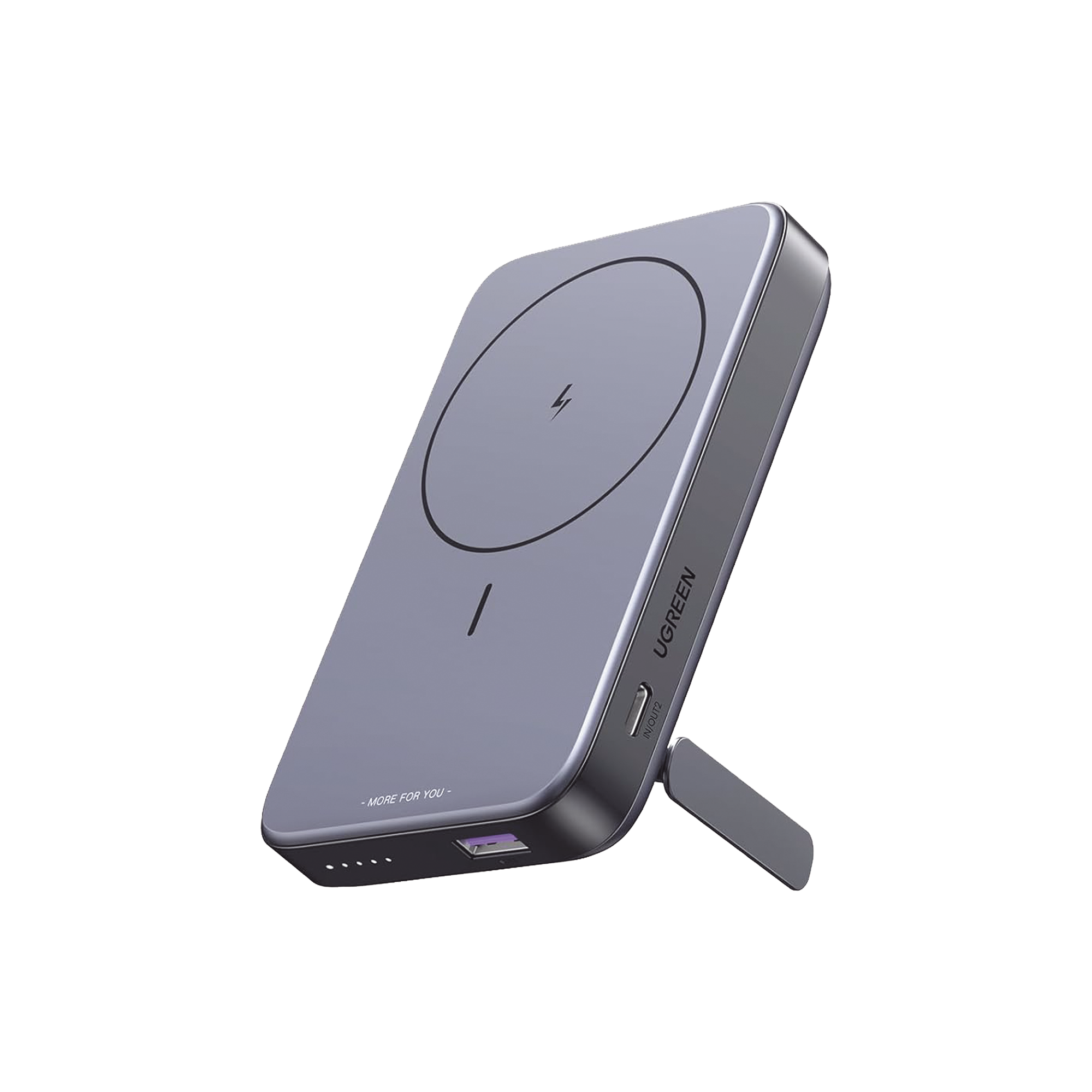 Power Bank MagSafe de 10000mAh NEXODE | 20W | 1 USB-C | 1 USB-A | Carga Rápida bidireccional | Soporta modo Standby | Soporte Plegable |  Ultra Delgado | Ultra ligero | Compatible con iPhone 15/14/13/12 | Color Gris.