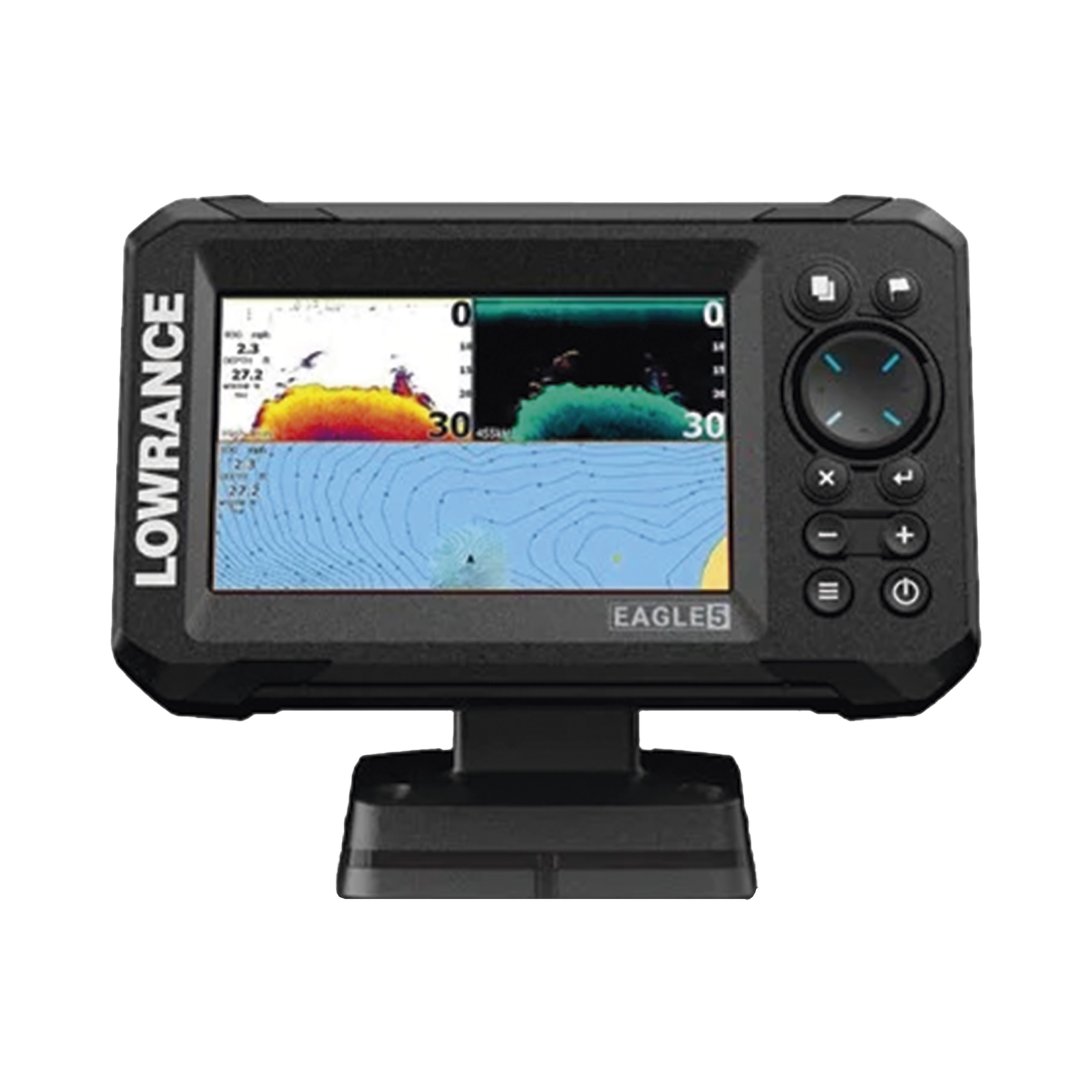 Eagle-5 ecosonda en pantalla horizontal IPS de 5 pulgadas, incluye transductor skimmer 50/200 kHz