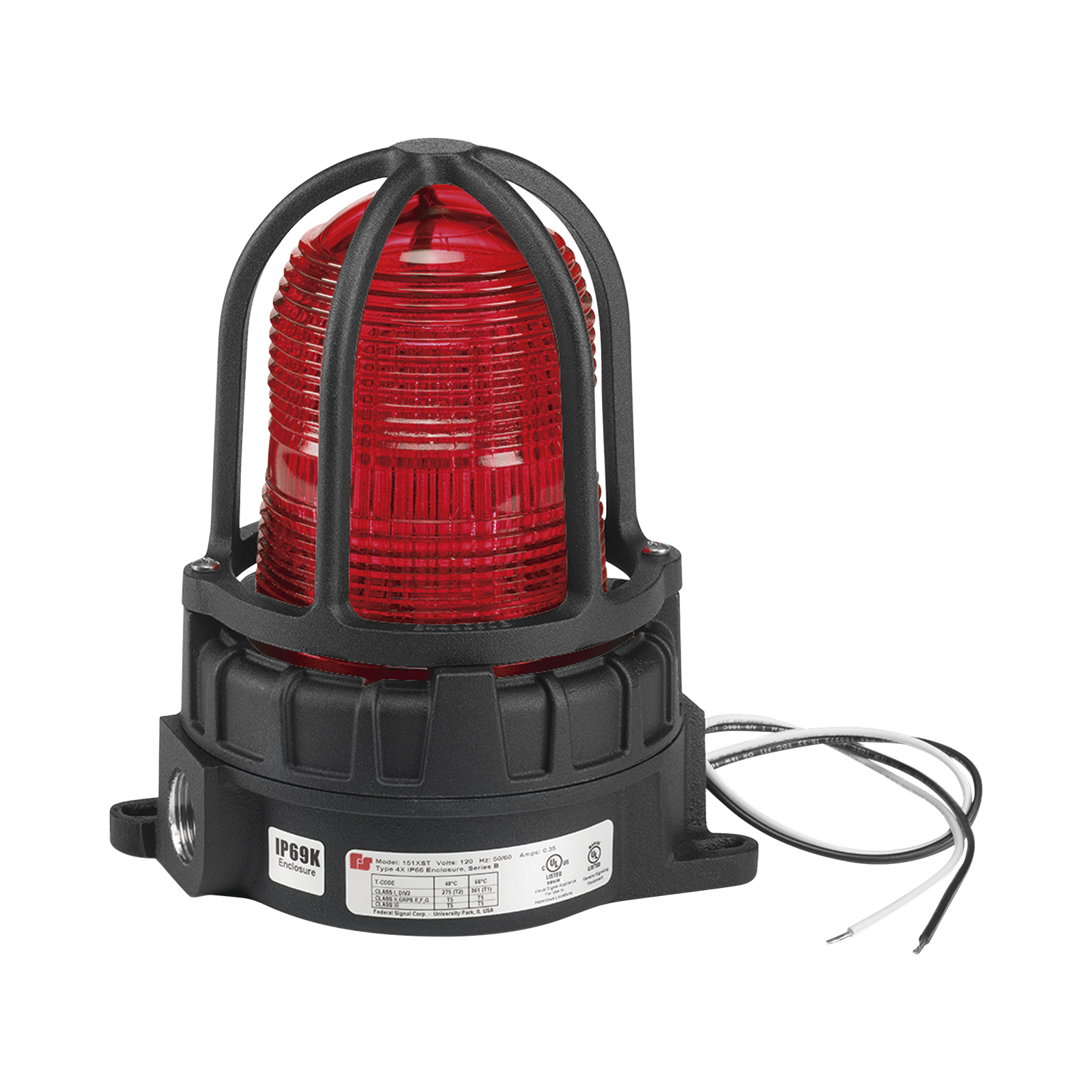 Luz de advertencia LED para ubicaciónes peligrosas, montaje para superficies, 24 VCD , color Rojo