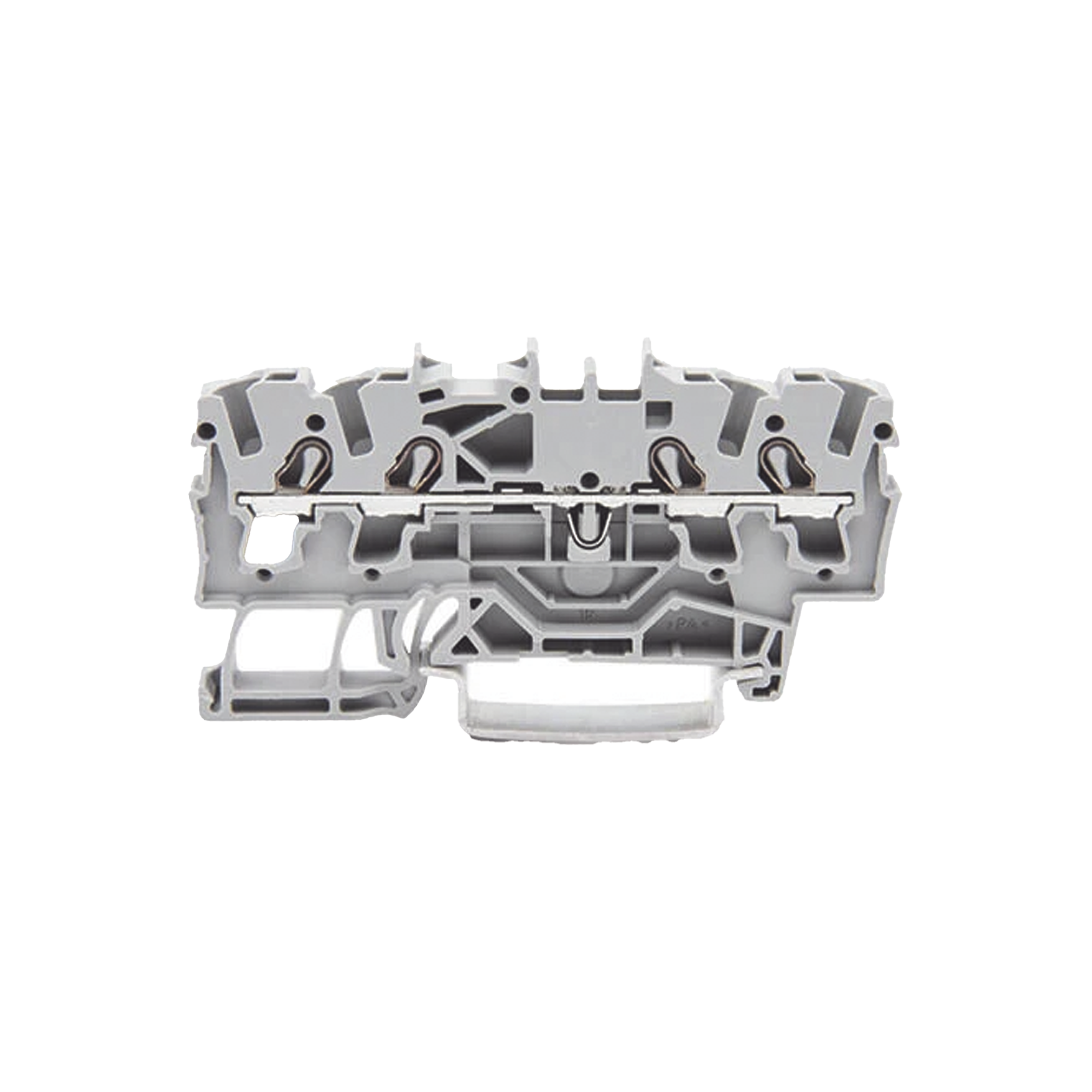 Borna de Paso / 4 Conductores / 2.5 mm² / Push-in CAGE CLAMP® / Aplicaciones Ex e II / Marcaje Lateral y Central / Carril DIN 35 x 15 y 35 x 7.5 / Gris