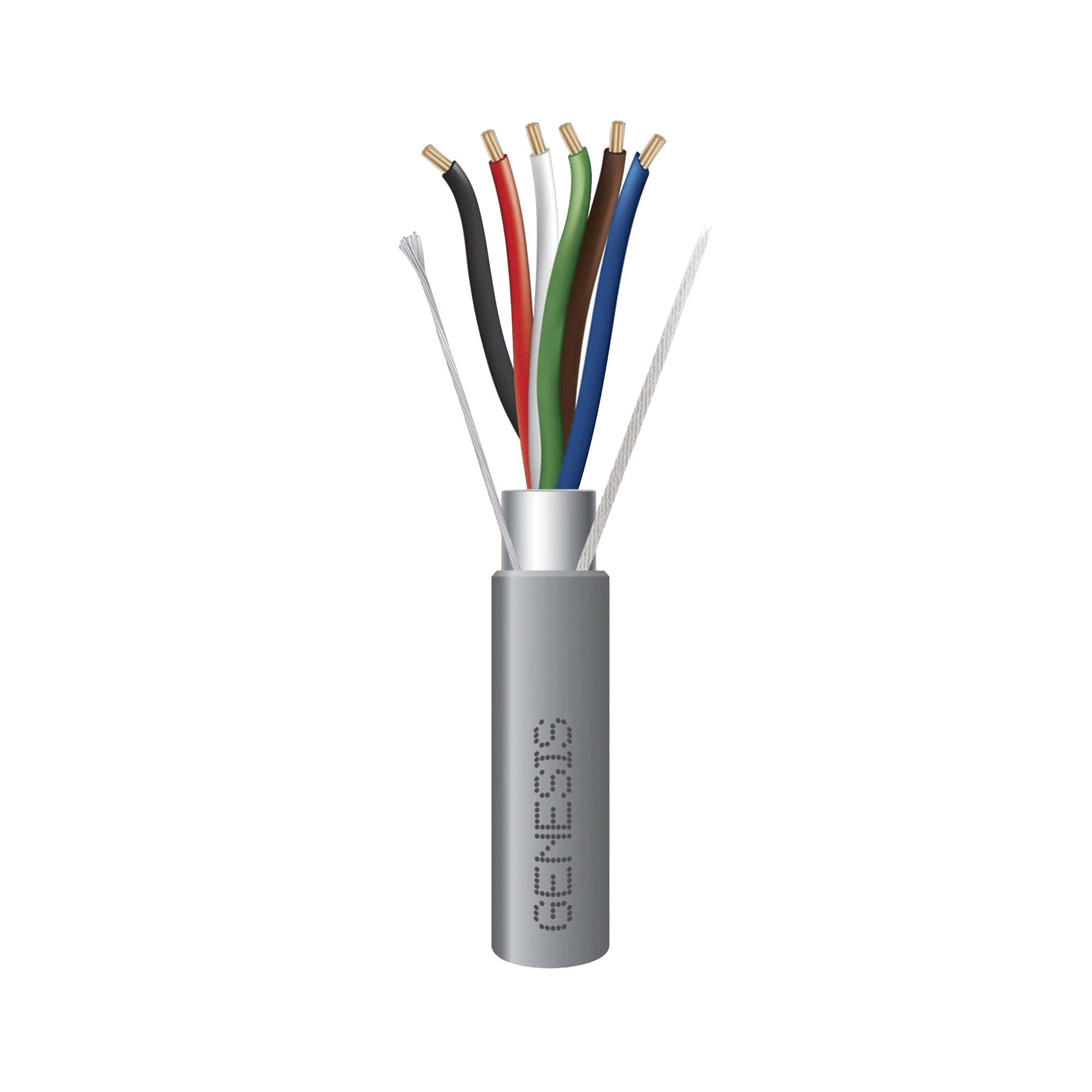 Bobina de 152 Metros (500 Pies) de Cable / 6 x 22 AWG BLINDADO / Riser / Color Gris / Para Aplicaciones de Audio, Seguridad y Control