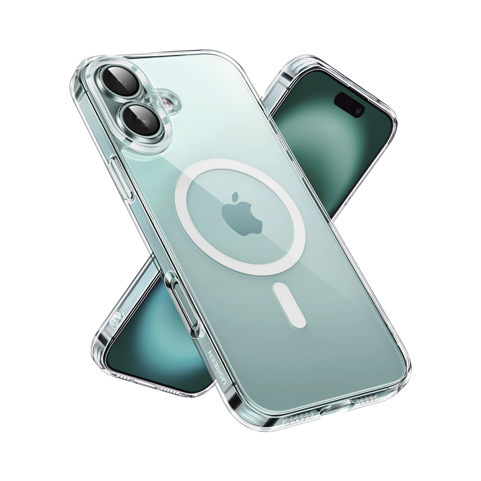 Funda protectora magnética transparente UGREEN Classy para iPhone 16 Plus (transparente)
