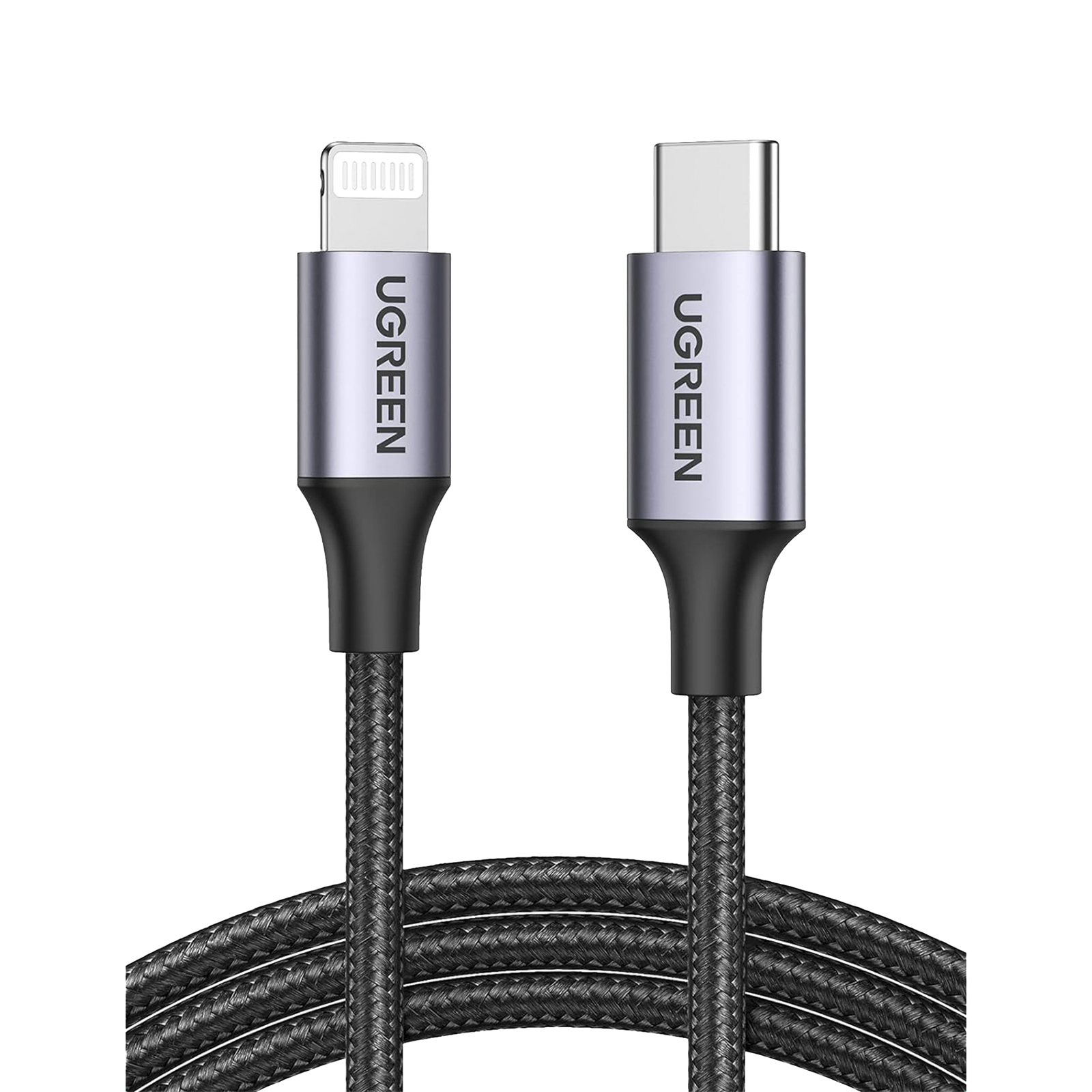 Cable USB-C a Lightning | 2 Metros (6.56 Pies) | Certificado MFi | Carga Rápida 60W | 480 Mbps | Conector C94 | Adecuado para iPhone, iPad y iPod | Protección Integrada | Caja de Aluminio | Nylon Trenzado | Color Negro