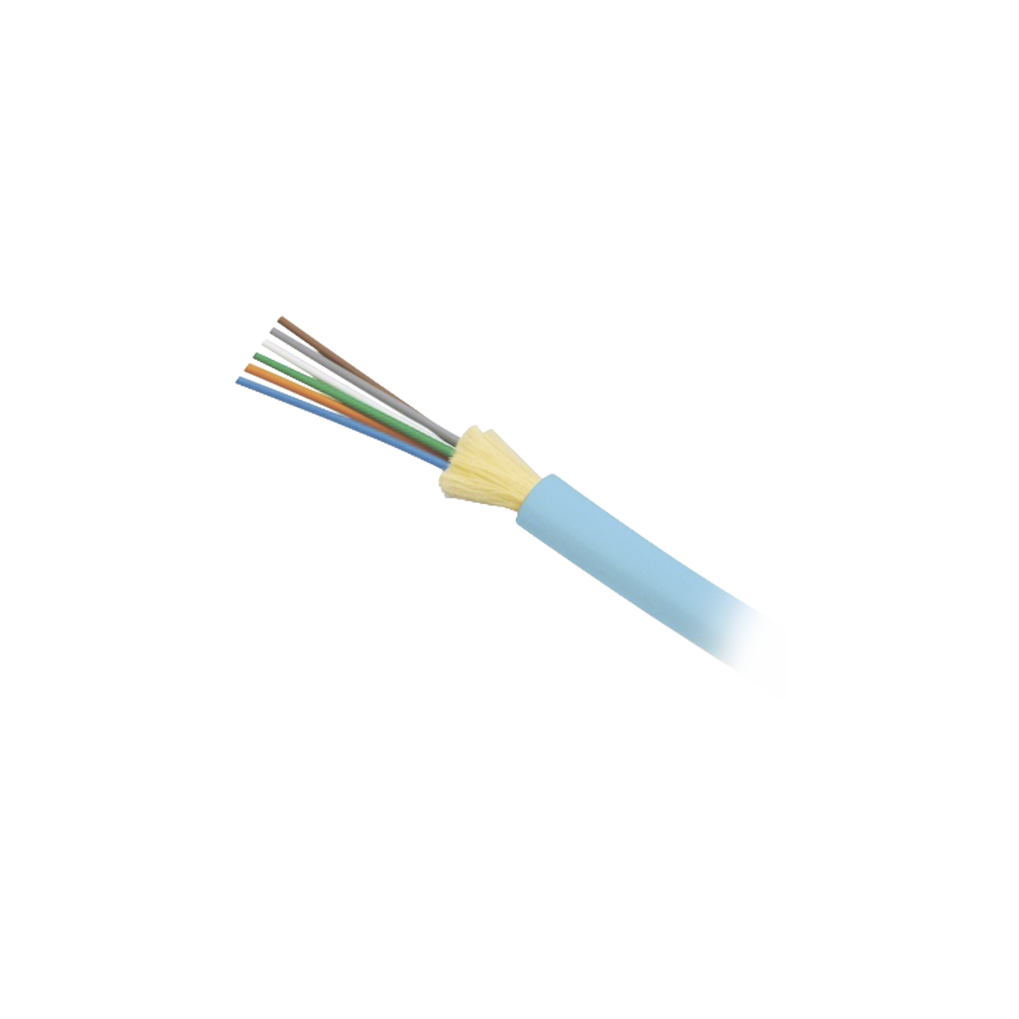Cable de Fibra Óptica de 6 Hilos, Interior, Tight Buffer, No Conductiva (Dieléctrica), Plenum, Multimodo OM3 50/125 Optimizada, 1 Metro (3.28 Pies)