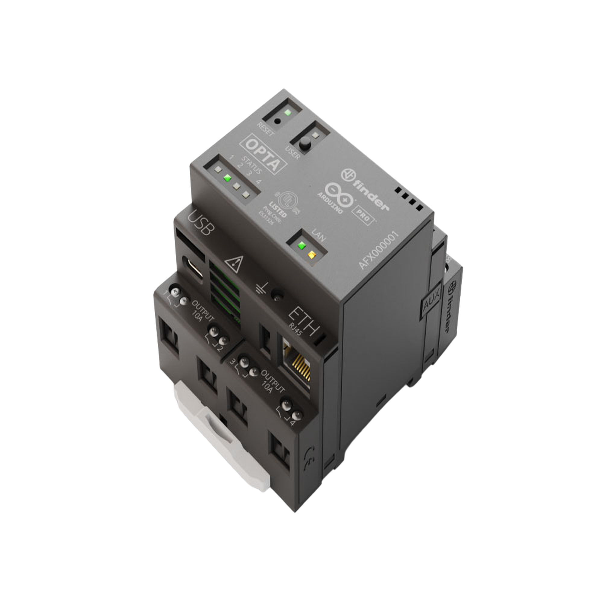 PLC Industrial Arduino Opta / Micro PLC con IoT Industrial / STM32H747XI Dual-Core / 8 Entradas Analógicas-Digitales / 4 Relés 10A / Ethernet / RS485 / WiFi-Bluetooth / IEC-61131-3 / IP20 / cULus-ENEC-FCC-CE
