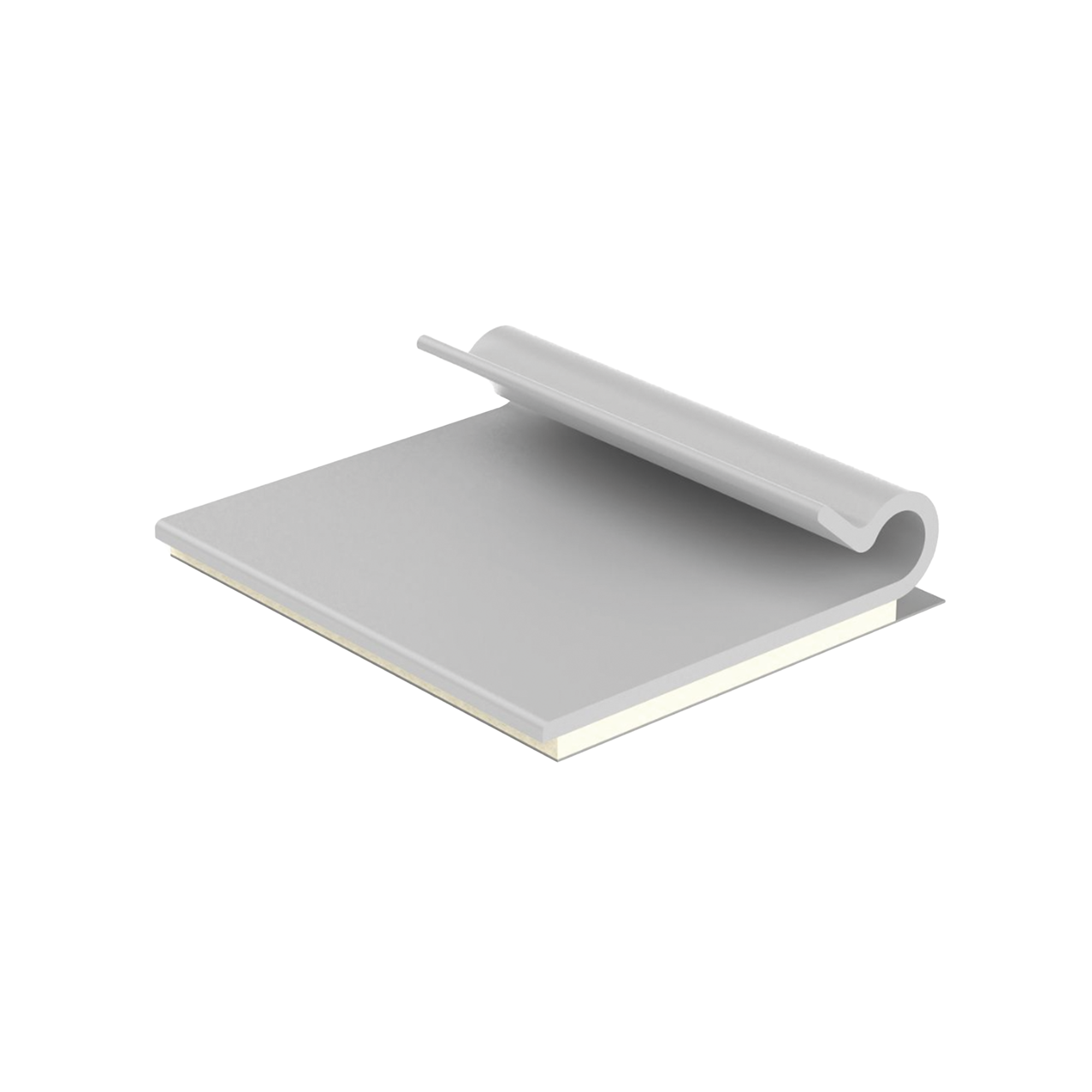 Clip Adhesivo Tipo J, Para Cables de Hasta 4.8 mm de Diámetro, Uso Interior, Color Gris, Paquete de 100pz