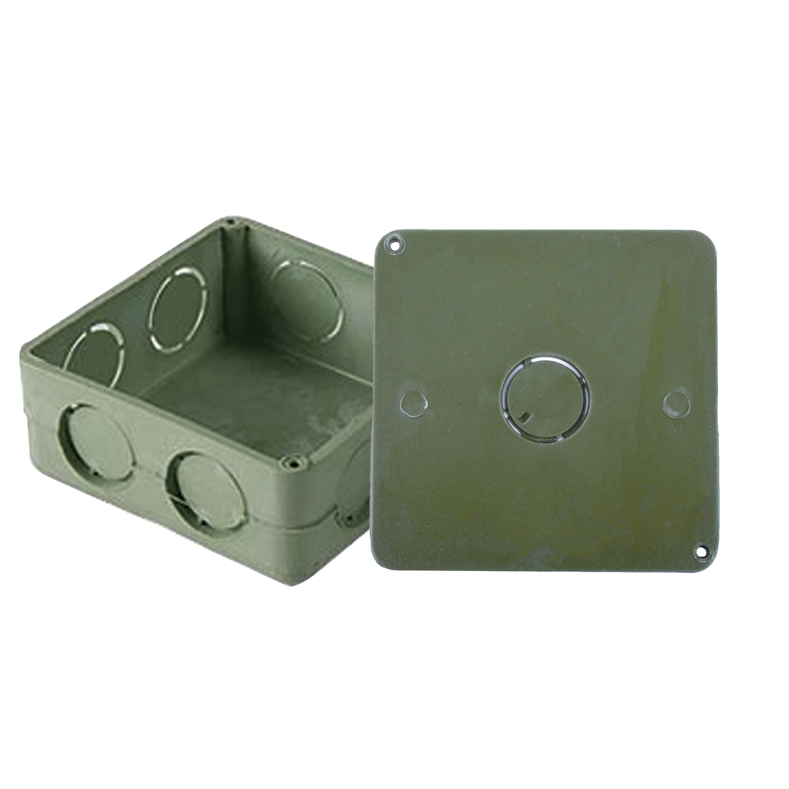 Caja Cuadrada y Tapa para Tubería PVC Conduit de 1".