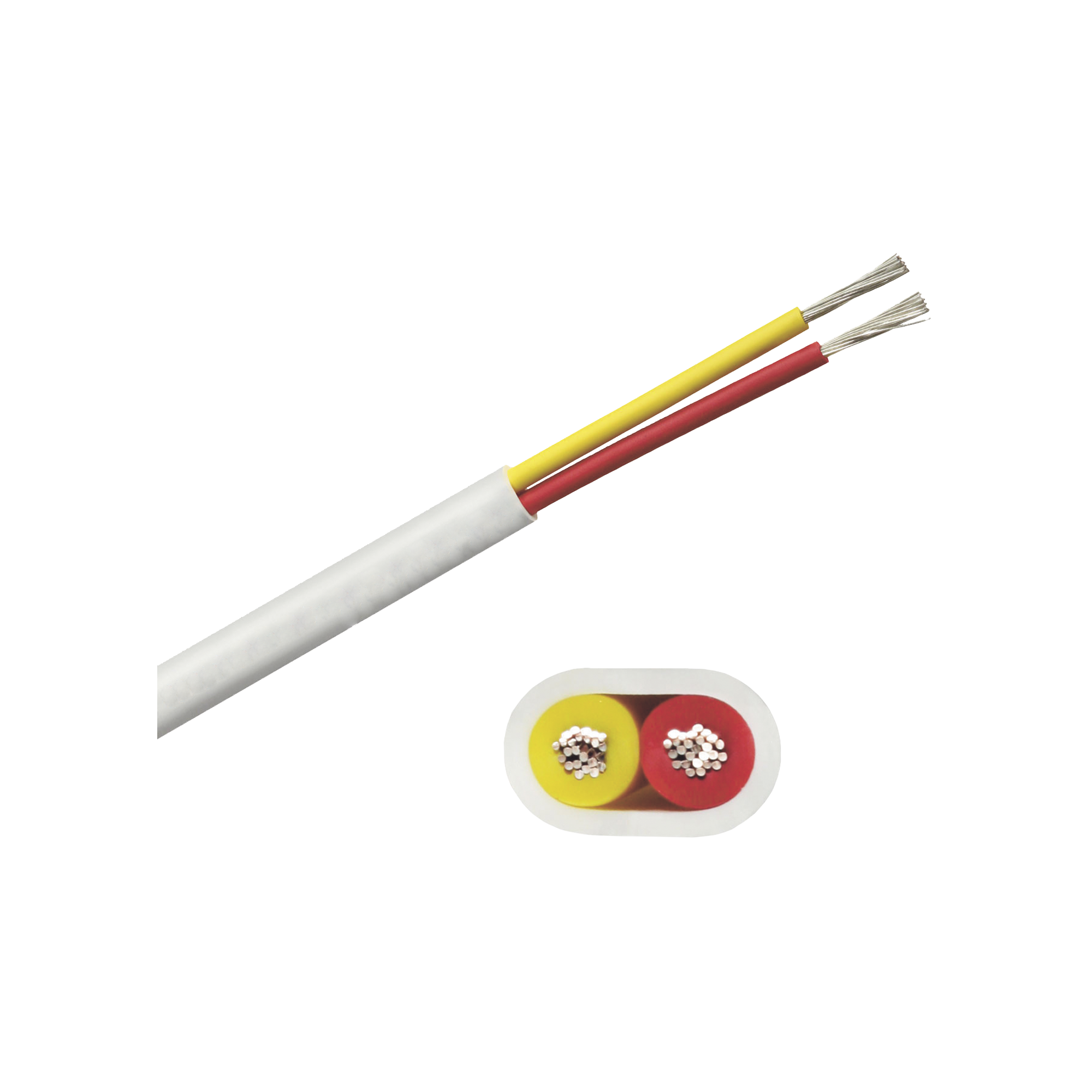 Rollo de cable plano grado marino calibre 16, de 2 conductores (rojo y amarillo) de 100 pies (30.48 m).
