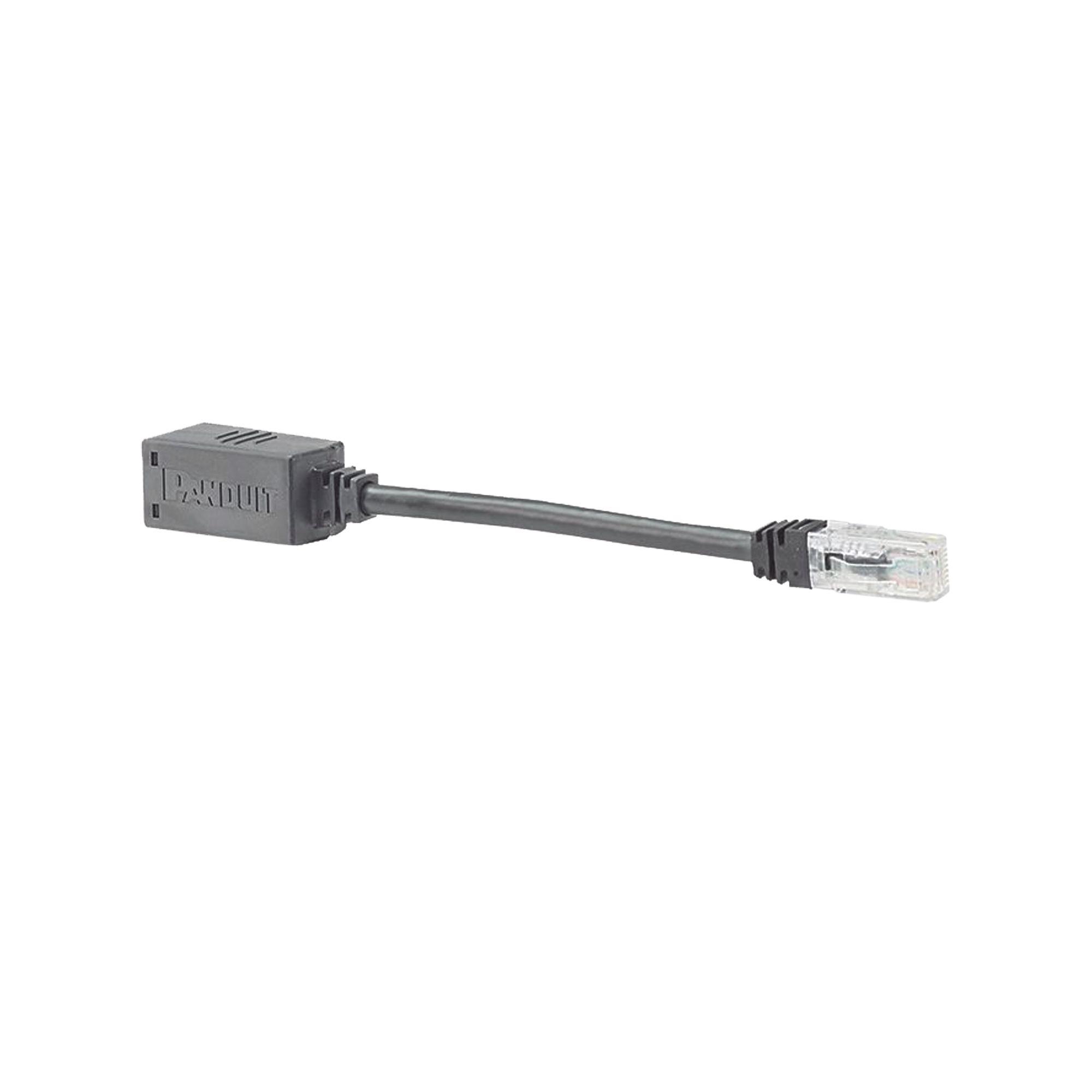 Adaptador Para Desconexión Accidental Segura, Jack a Plug Categoría 6A, UTP, CM, 20.3 cm (7.99 pulgadas) de Longitud, Color Negro