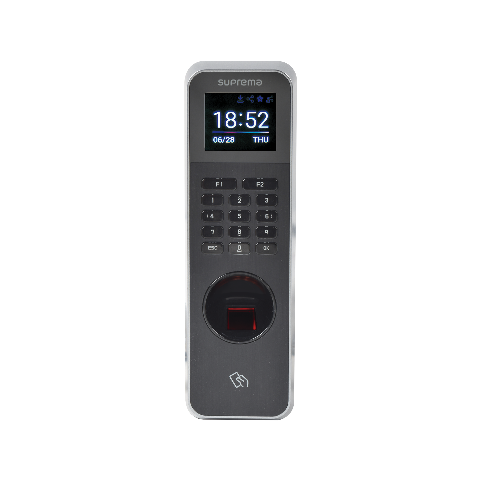 Lector de Huella IP67 Con Teclado y Lector de Tarjetas RFIDNFC y  (125kHz EM, HID Prox &13.56Mhz MIFARE, MIFARE Plus, DESFire/EV1, FeliCa, iCLASS SE/SR),NFC y BLUETOOTH, Uso para Control de Acceso y Asistencia