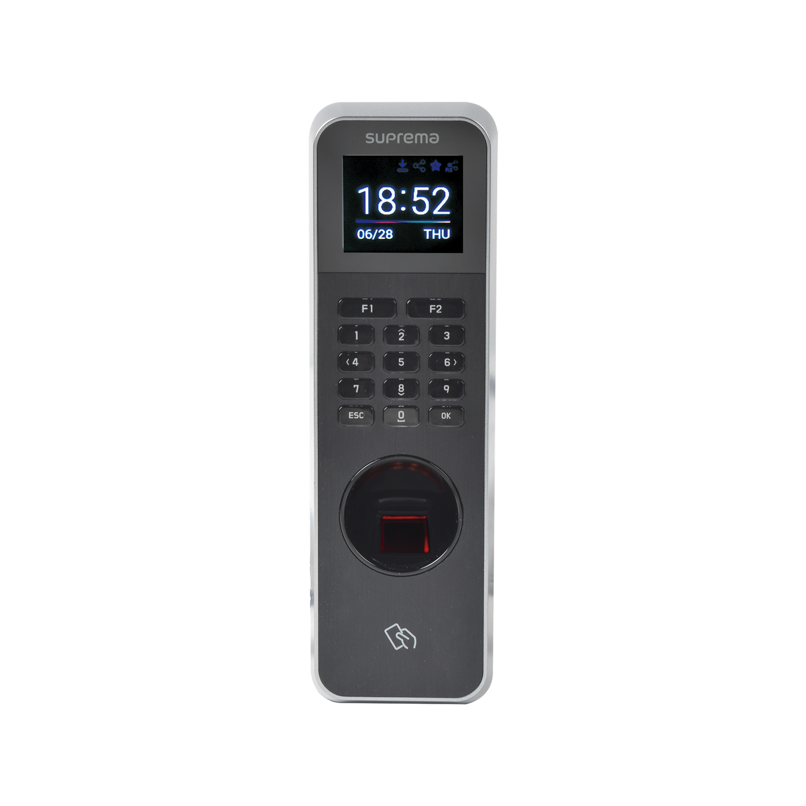 Lector de Huella IP67 Con Teclado y Lector de Tarjetas RFIDNFC y  (125kHz EM, HID Prox &13.56Mhz MIFARE, MIFARE Plus, DESFire/EV1, FeliCa, iCLASS SE/SR),NFC y BLUETOOTH, Certificado FBI PIV