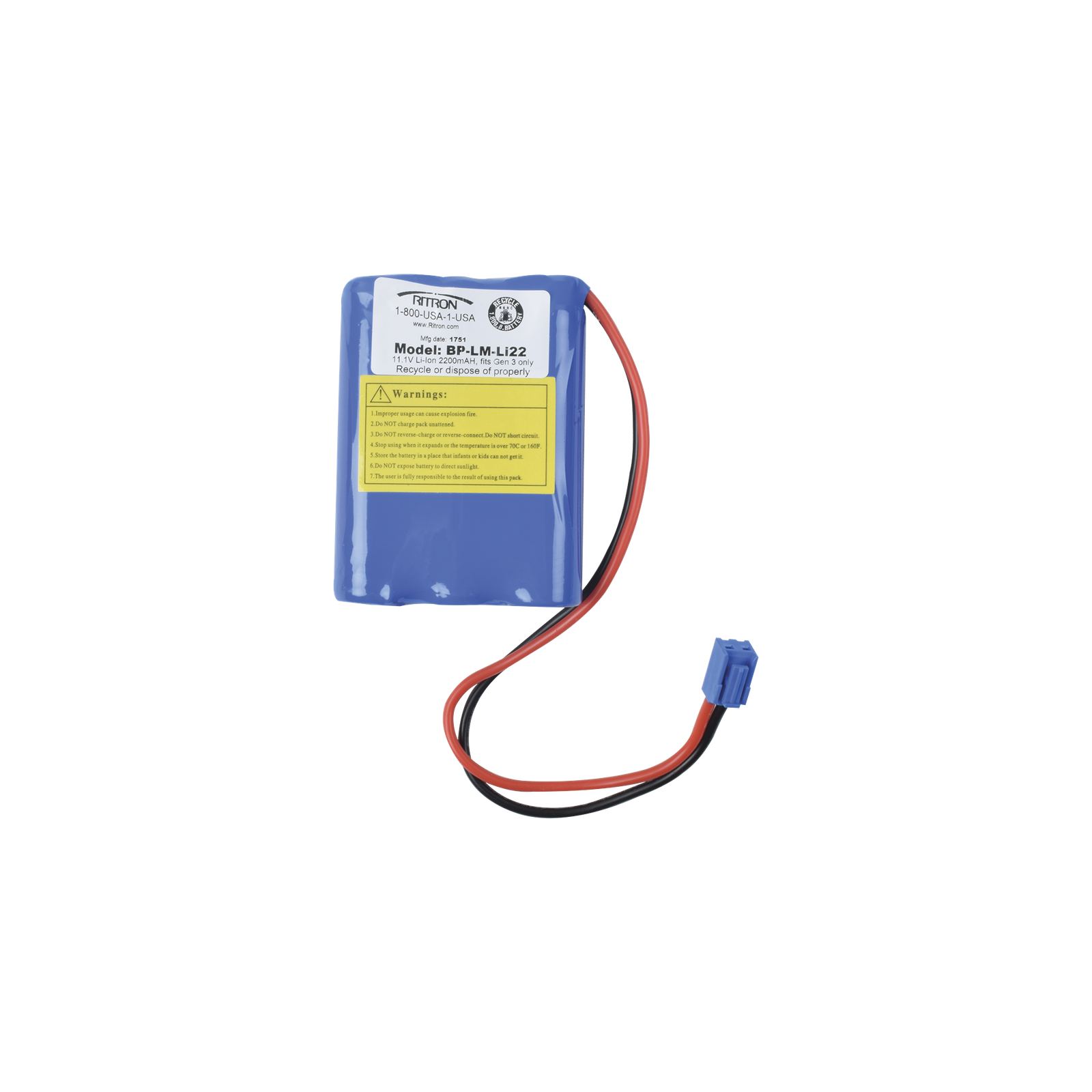 Batería recargable 11.1 V 2200 mAh Li-Ion