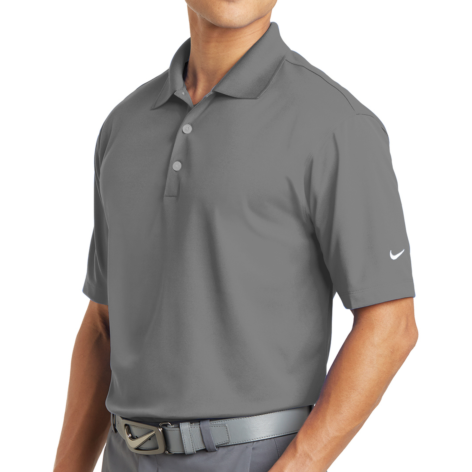 Playera Polo Dri-FIT color Gris Obscuro para Hombre