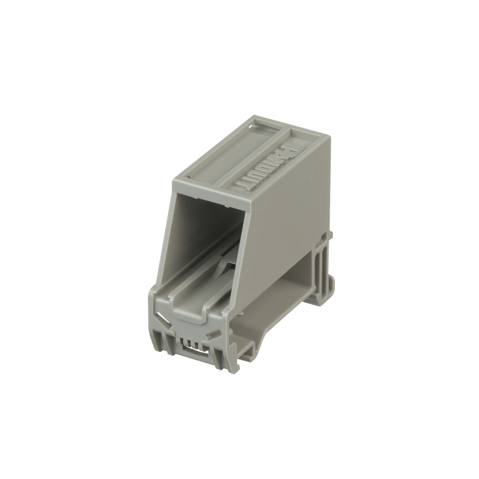 Adaptador de 1 Puerto, Para Conectores Tipo Mini-Com, Blindado, Montaje en Riel Din Estándar de 35 mm (1.38 Pulgadas), Color Gris Internacional